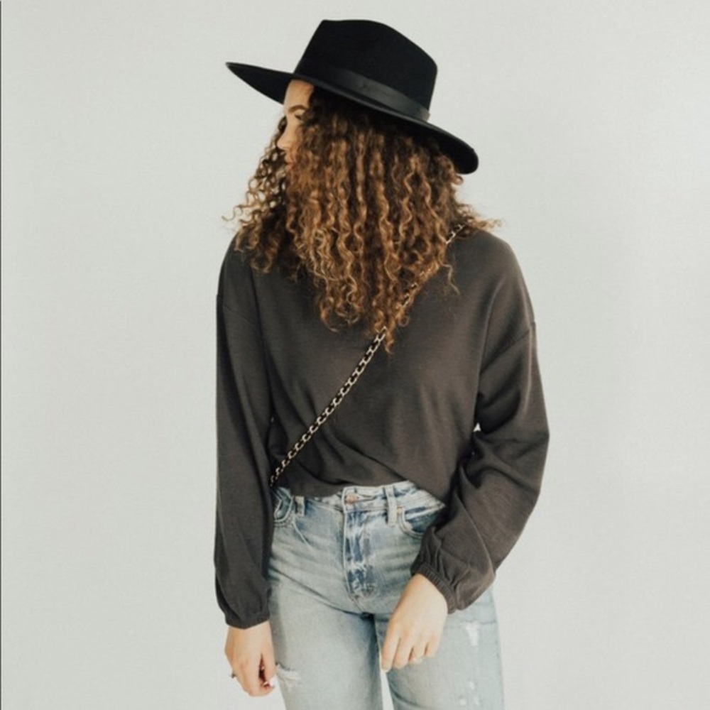 CJLA “Kayce” top in Dark Grey